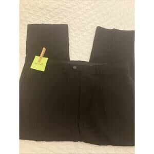 Haggar Men’s E-CLO™ Stria Dress‎ Pant Black Flat Front 42x29 Comfort Waist